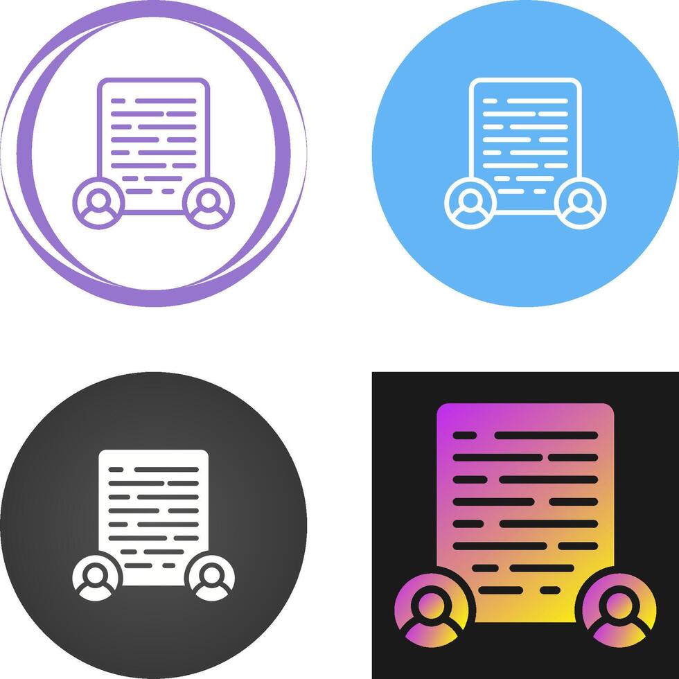 Document Collaboration Vector Icon