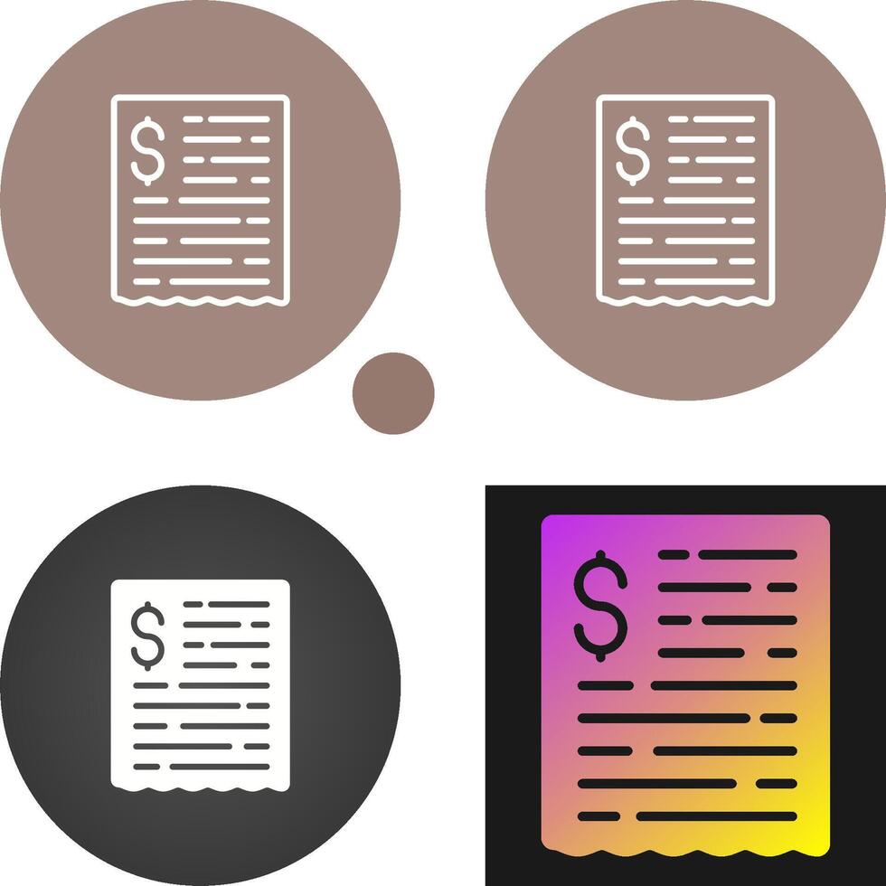 Bill Vector Icon