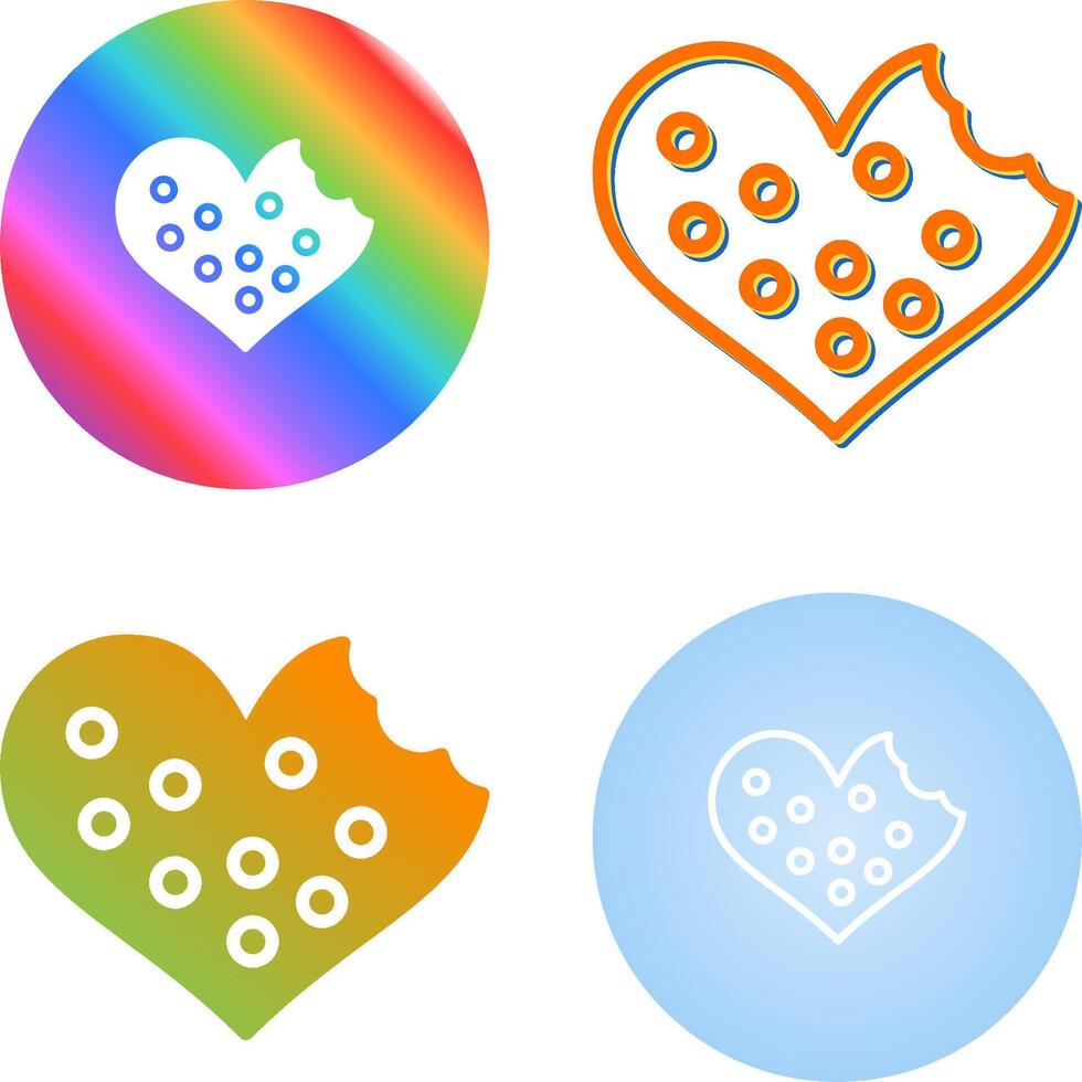 Heart shaped cookies Vector Icon