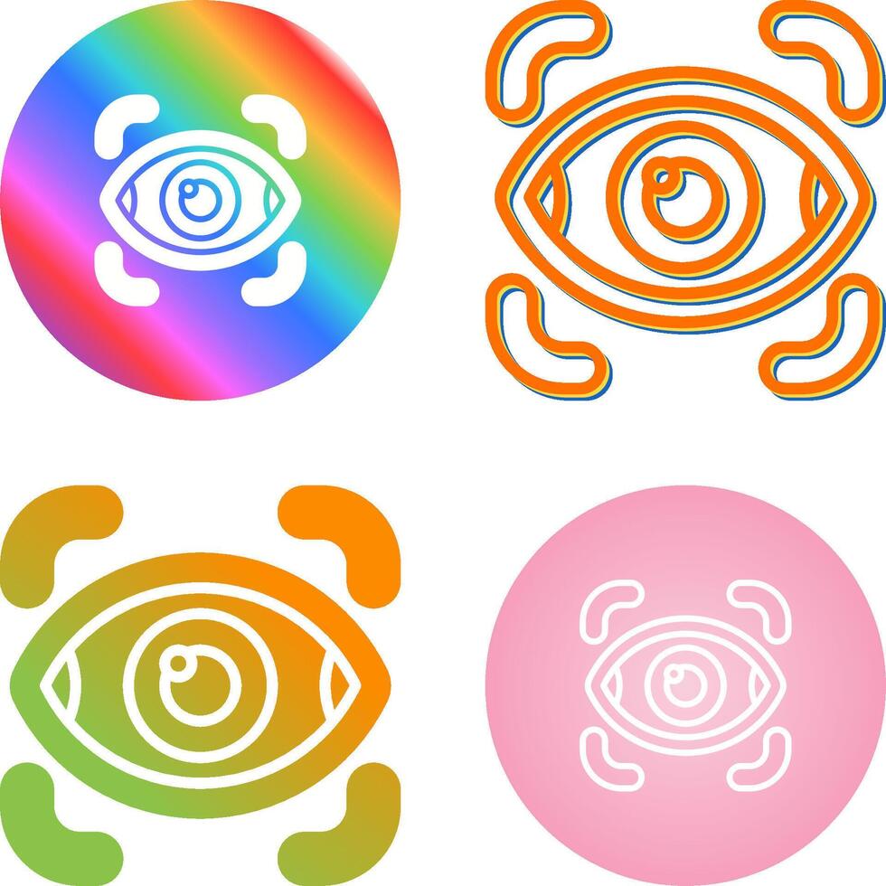 de retina escáner vector icono