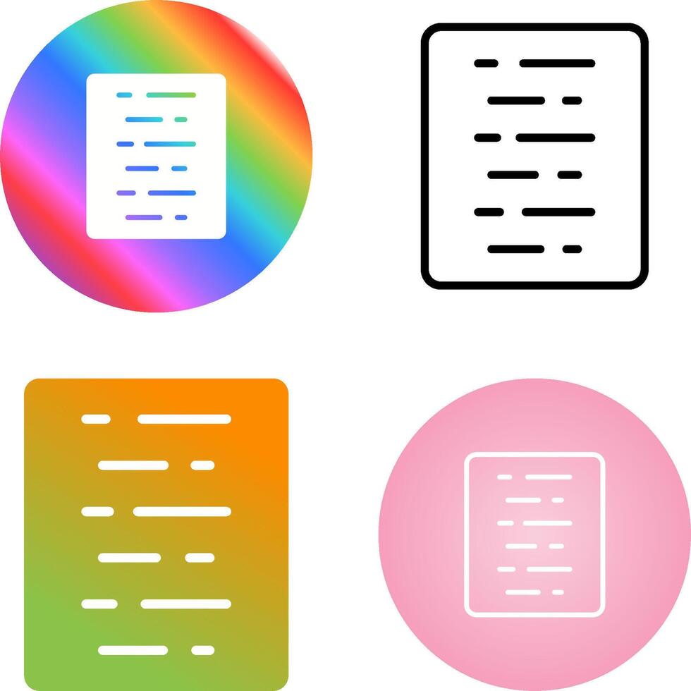 Document Align Center Vector Icon