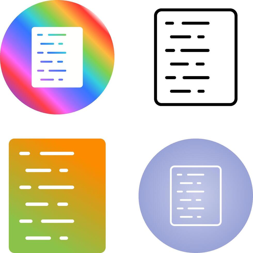 Document Align Left Vector Icon