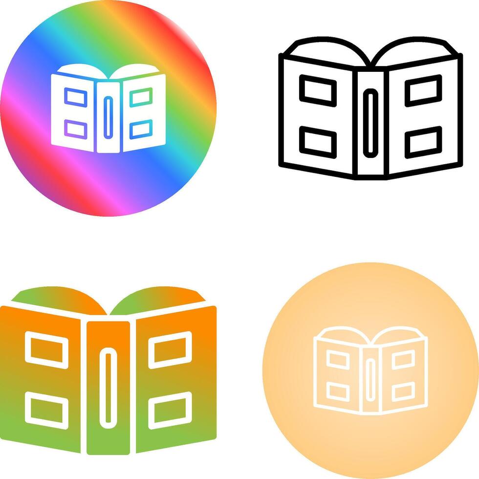 icono de vector de libro abierto