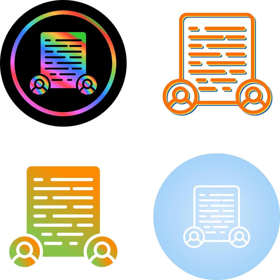 Document Collaboration Vector Icon