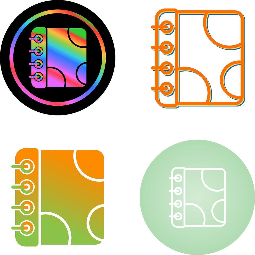 Notebook with Decorative Vector Icon