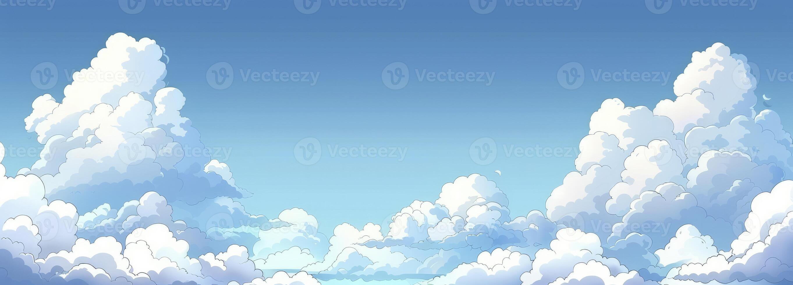 AI generated Cloudy sky in the summer background photo