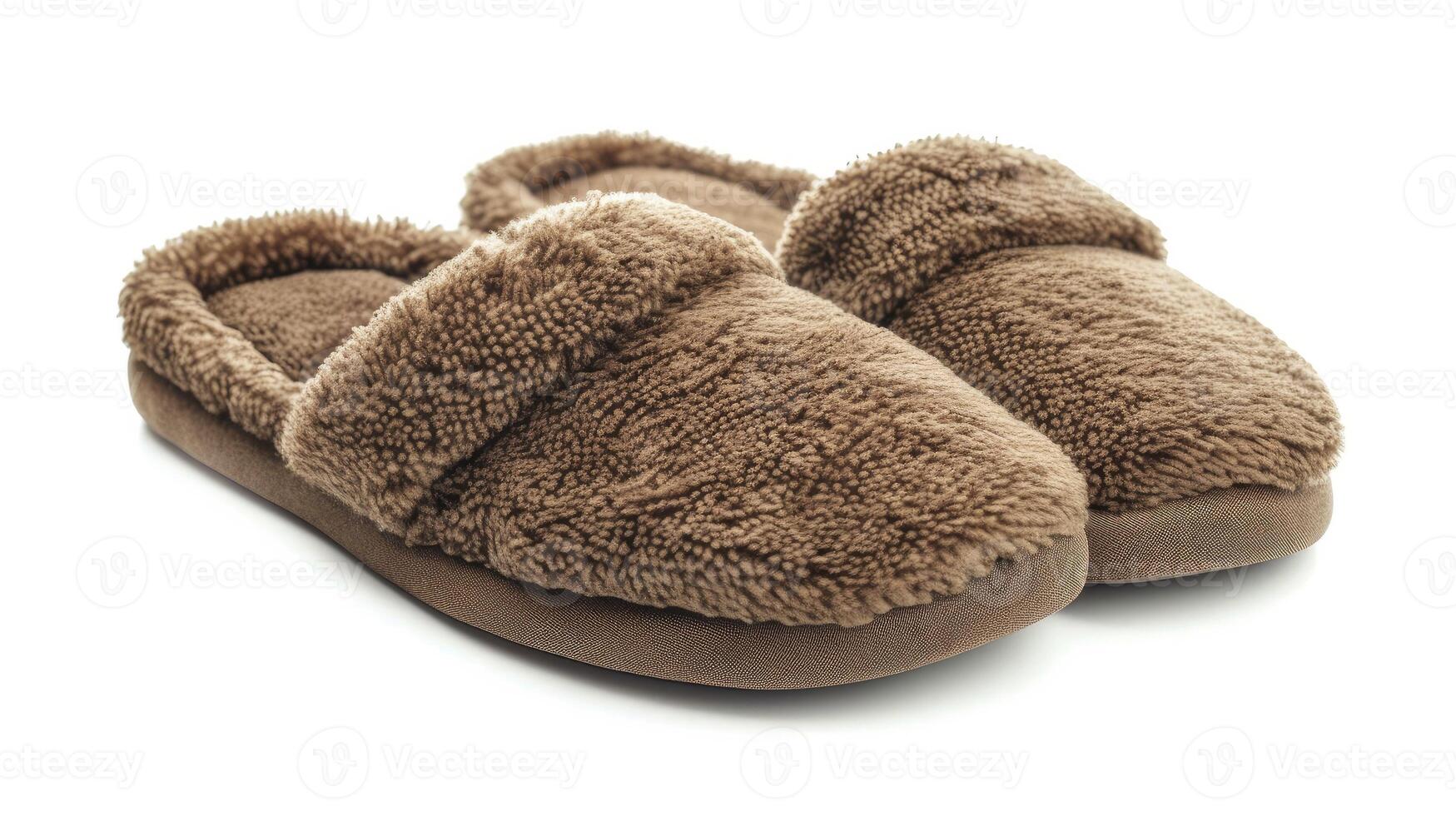 AI generated Slippers on Isolated White Background, Comfort and Relaxation at Home photo