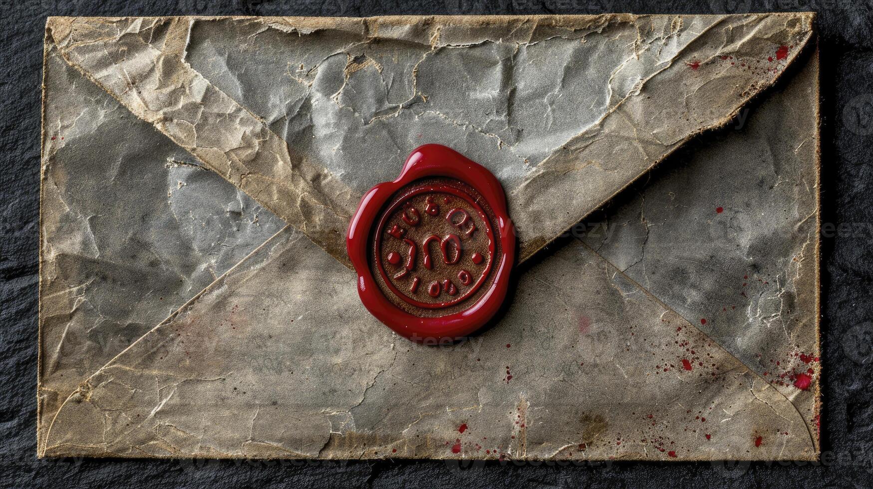 AI generated Nostalgic Charm, Vintage Envelope Sealed with Wax photo