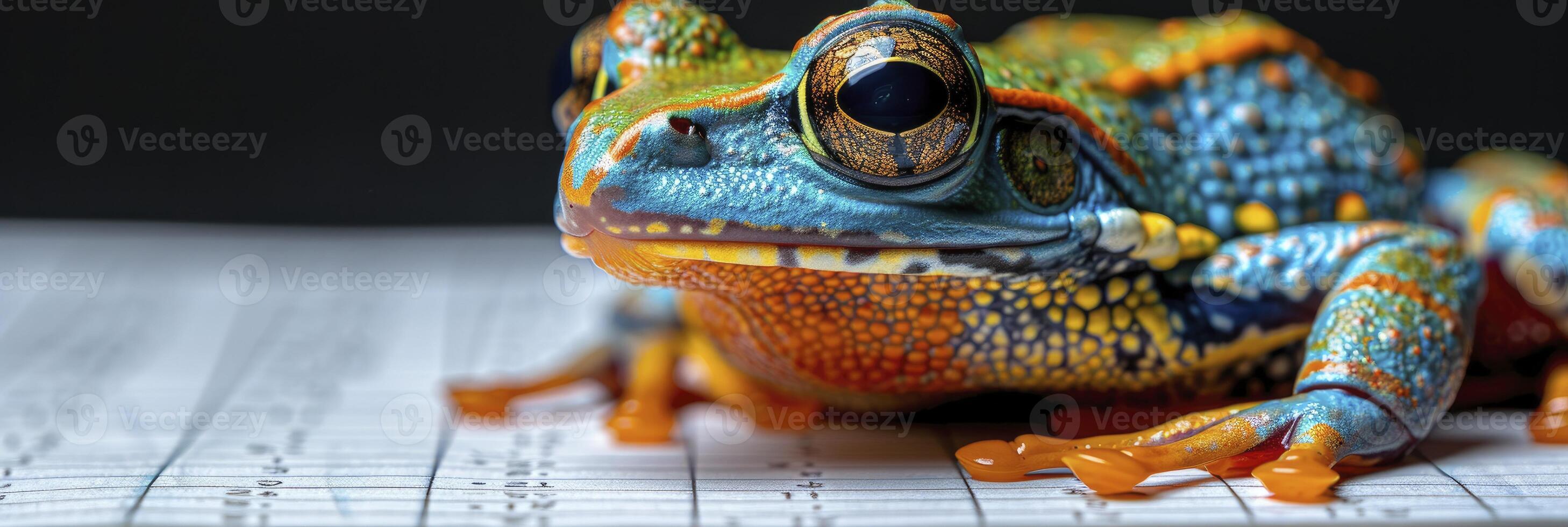 AI generated Leap Day, Frog Celebrating on a Sunny Calendar Backdrop with Joy photo