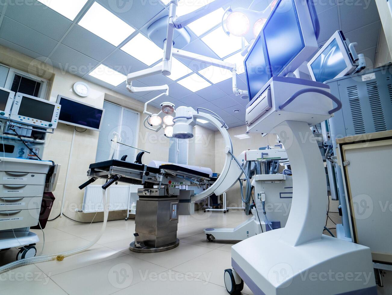 Medical robot. Robotic Surgery. Medical operation involving robot. Minimally invasive robotic surgery. photo