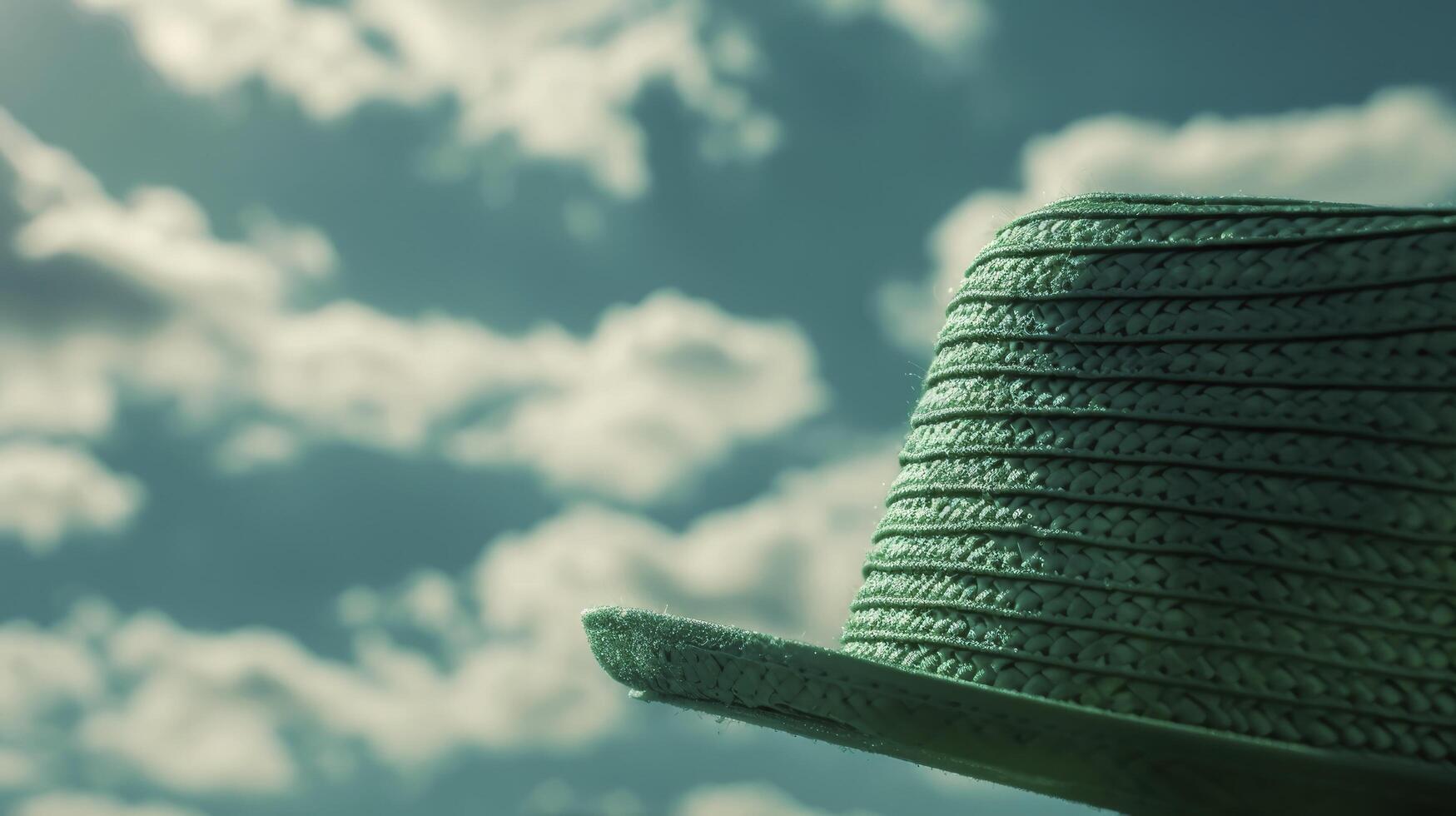 AI generated Green hat against sky background. Happy St. Patrick's day concept photo