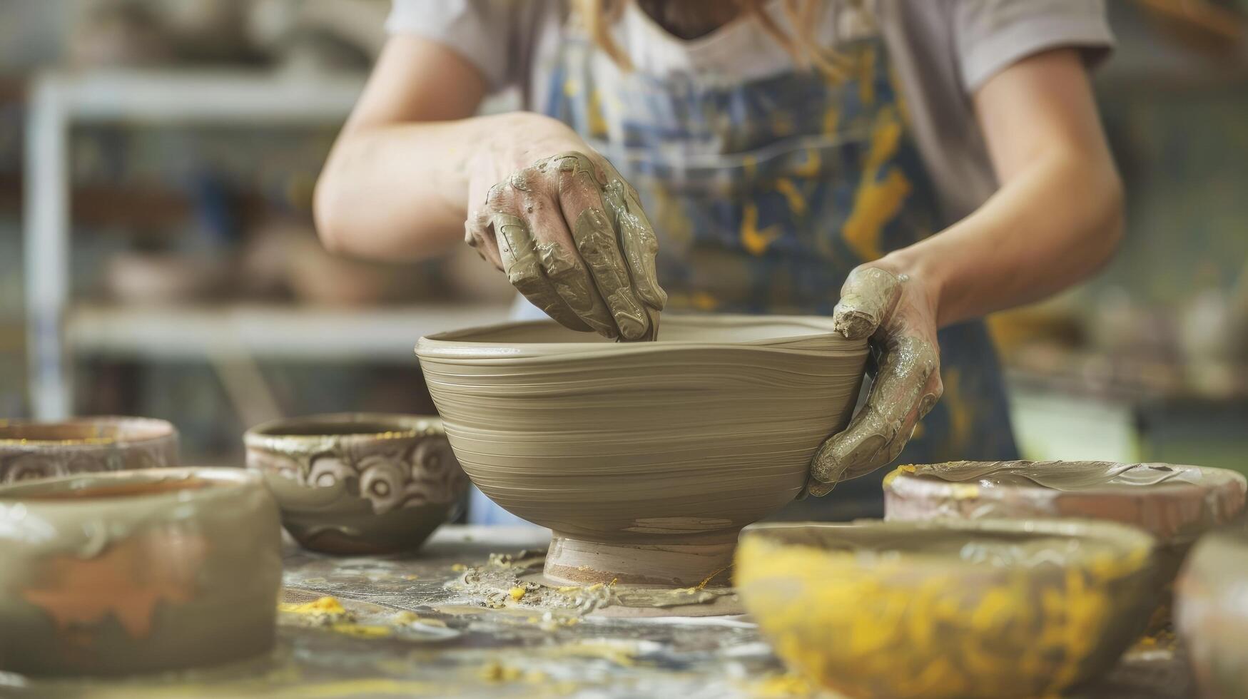 AI generated Exploring the Artistry of a Ceramic Handmade Workshop photo