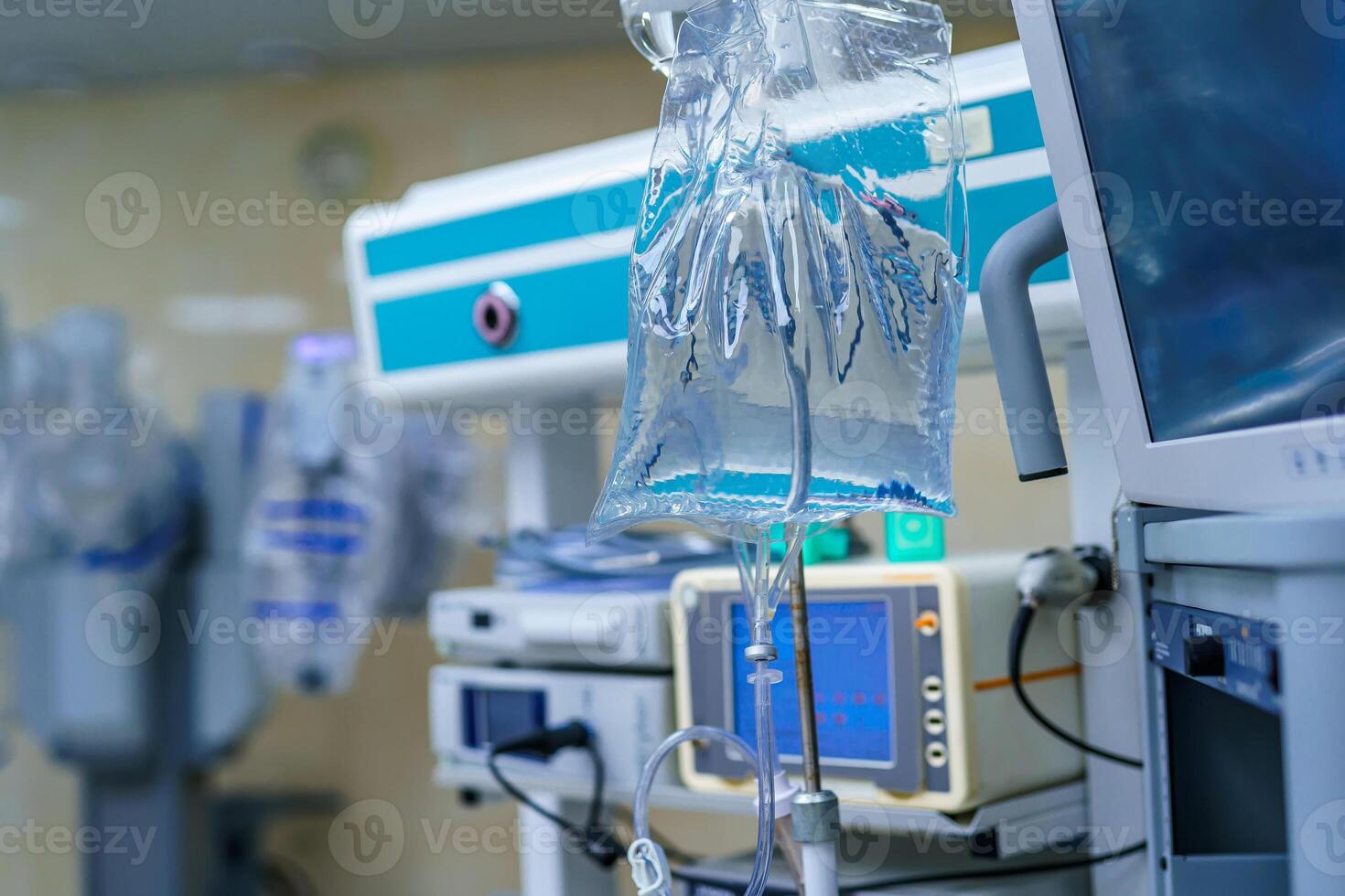 New light surgery ward. New stylish modern operating room in hospital. photo