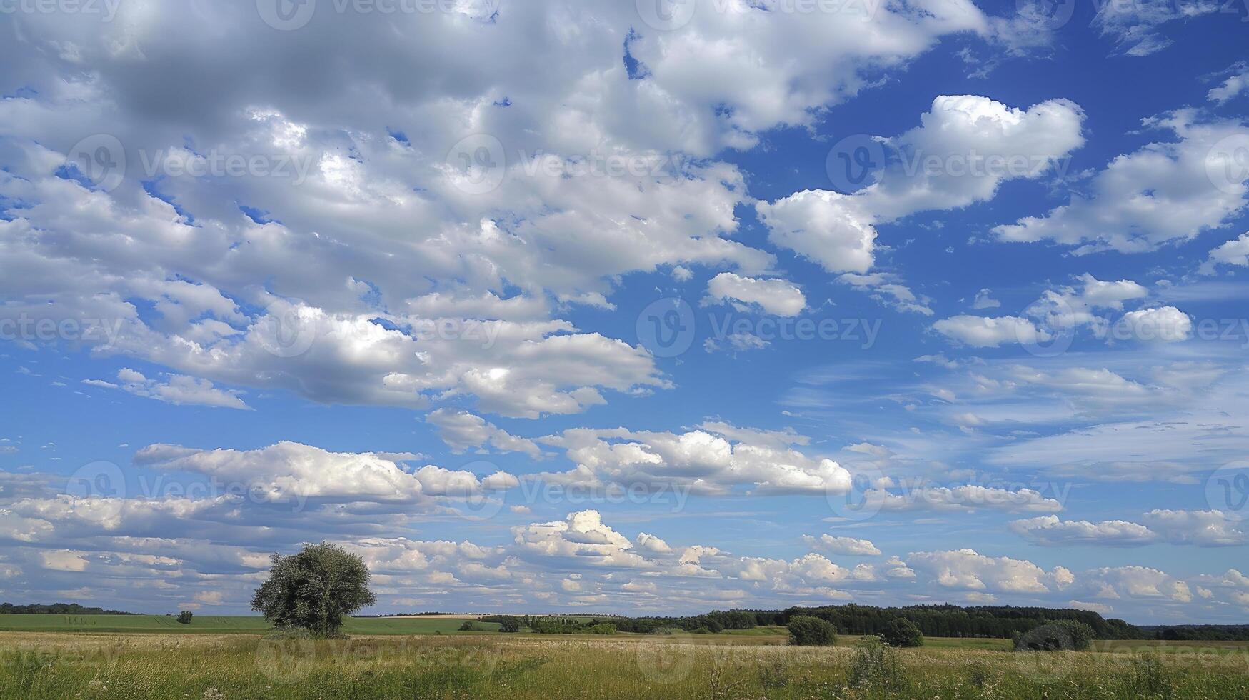 AI generated Cloudy sky in the summer background photo