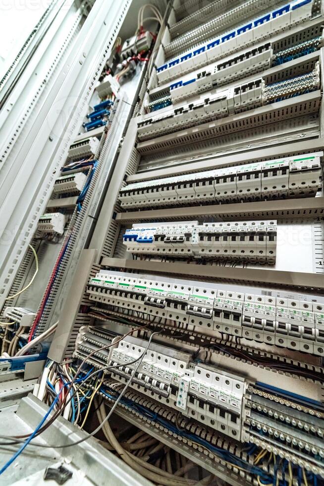 Electrical panel with fuses. Closeup. photo