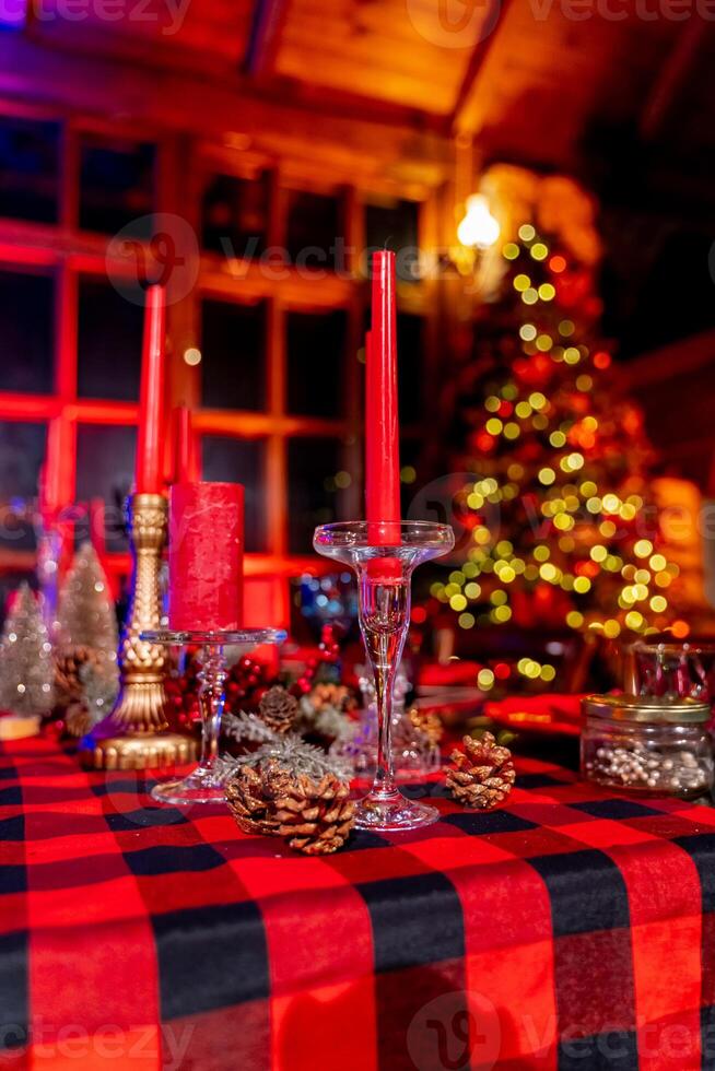 Indoor christmas holiday celebration. Christmas room interior design. photo