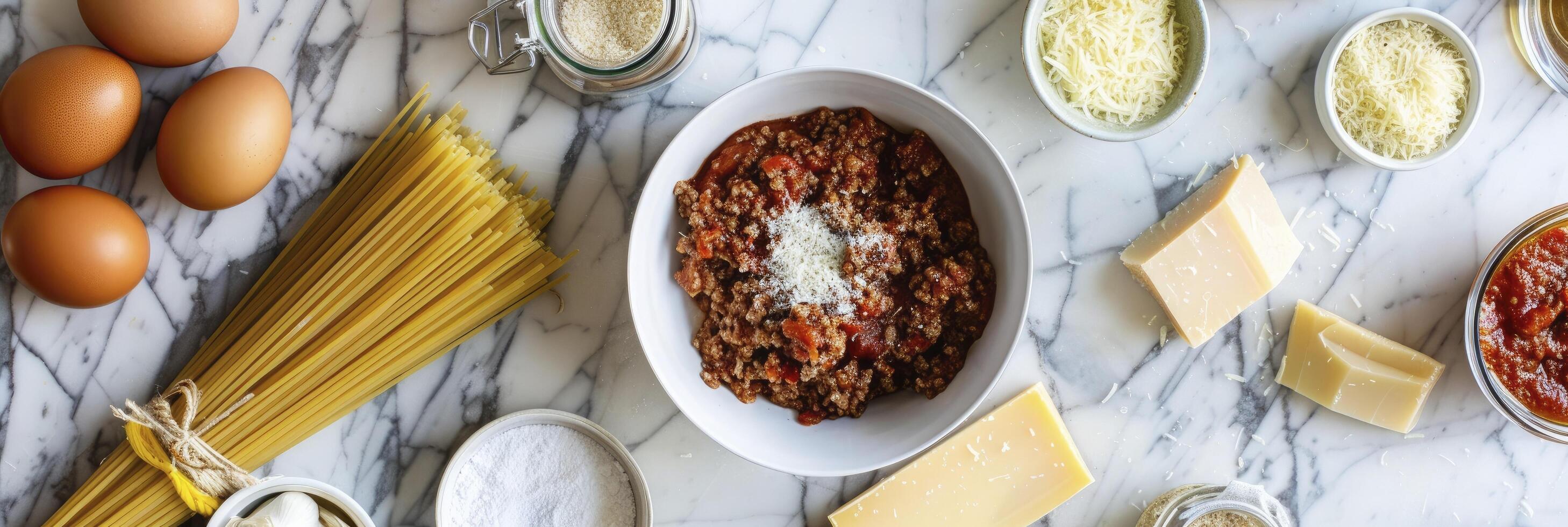 ai generado típico italiano comida en varios bochas foto