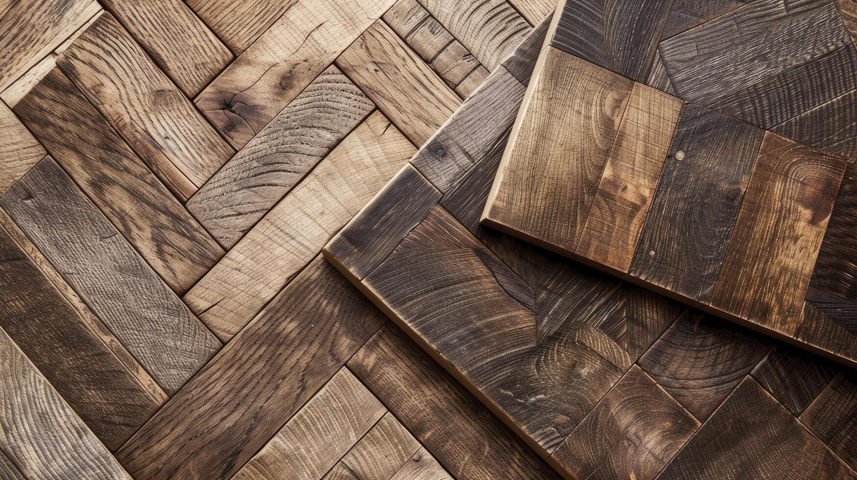 AI generated Parquet, Boards and Fence Crafted from Authentic Wood Material photo