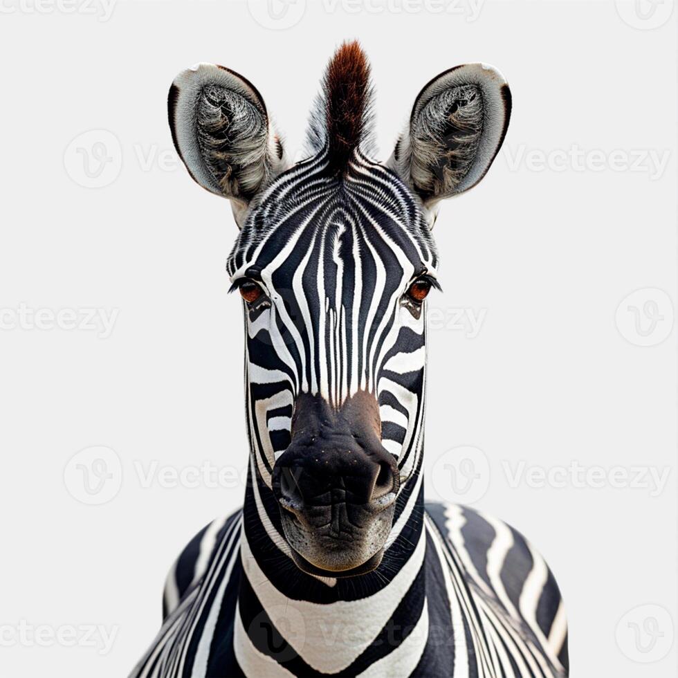 AI generated Zoo, Zebra on white isolated background - AI generated image photo