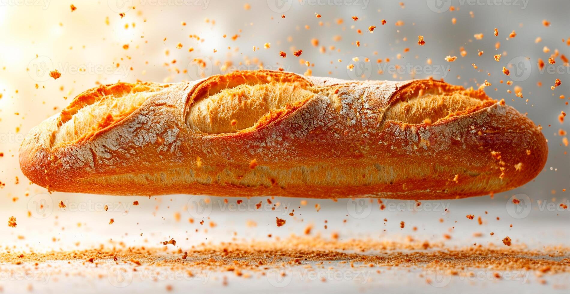 AI generated French baguette, bread and flour product - AI generated image photo