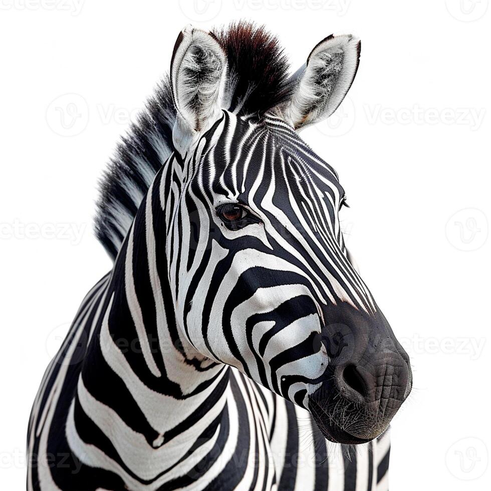 AI generated Zoo, Zebra on white isolated background - AI generated image photo