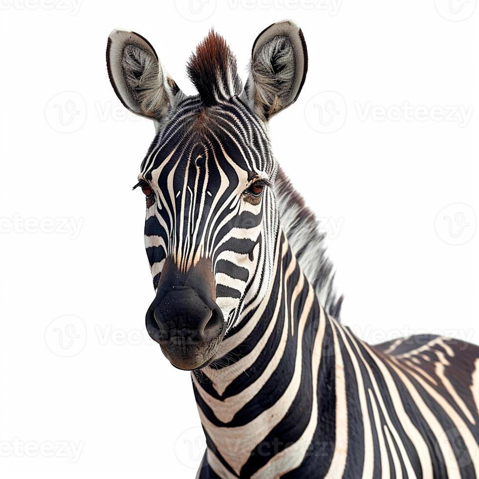 AI generated Zoo, Zebra on white isolated background - AI generated image photo