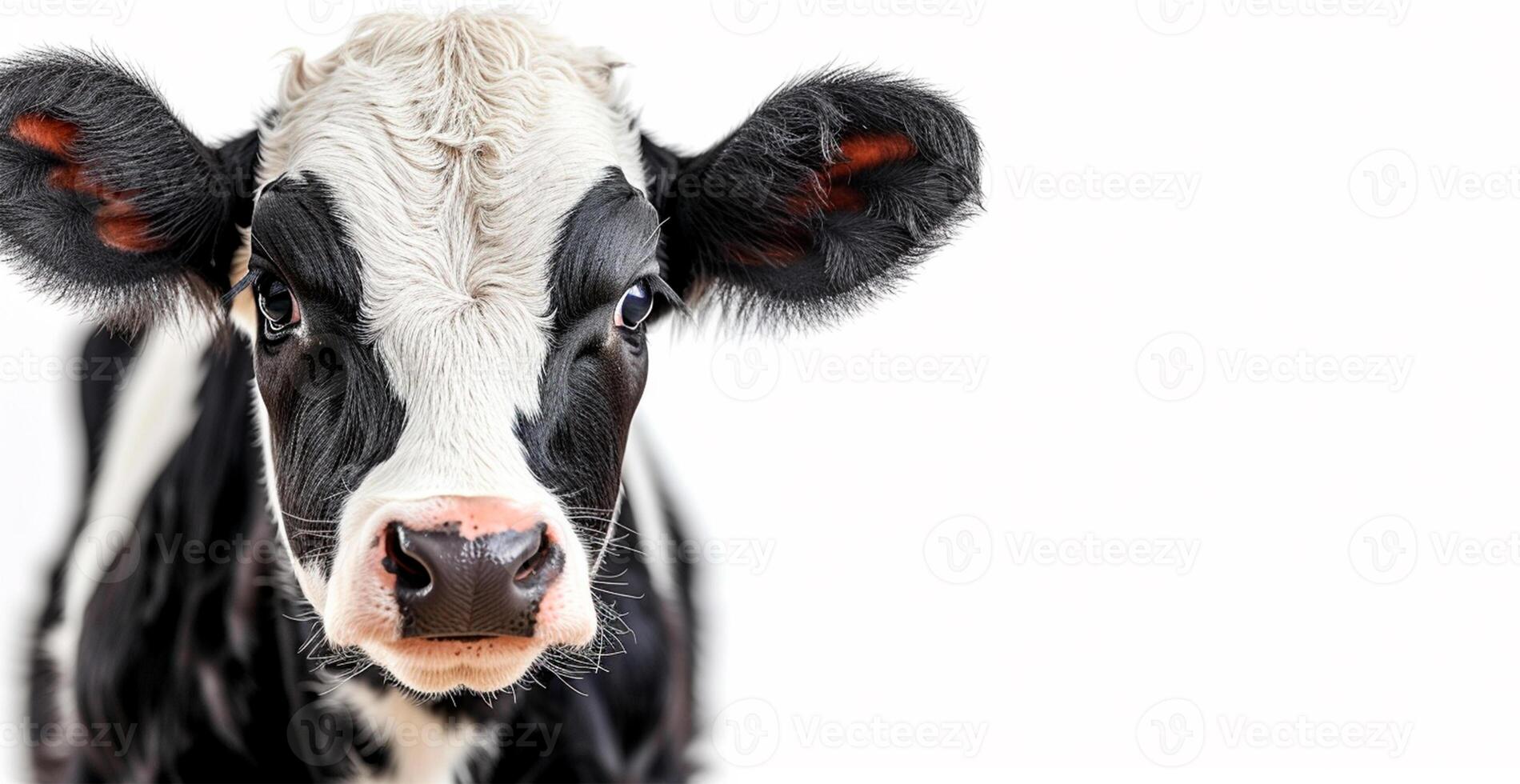 ai generado vaca en blanco aislado fondo, becerro - ai generado imagen foto