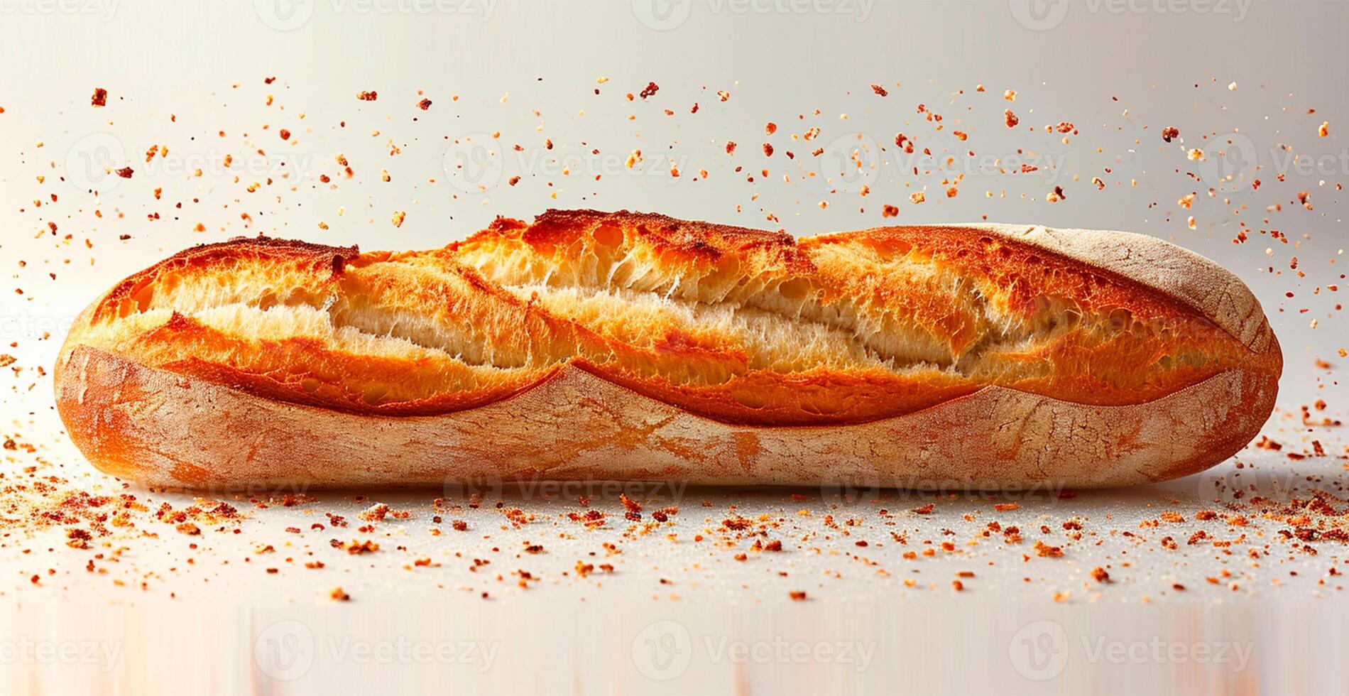 AI generated French baguette, bread and flour product - AI generated image photo