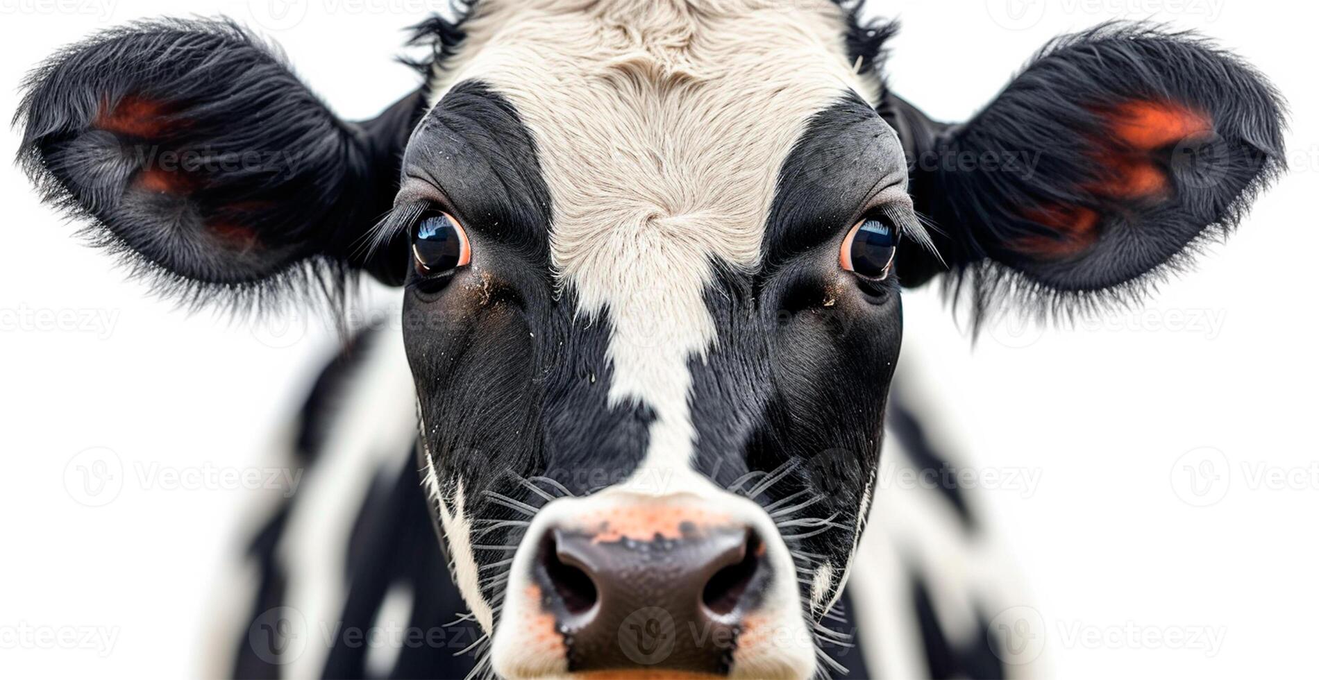 AI generated Cow on white isolated background, calf - AI generated image photo