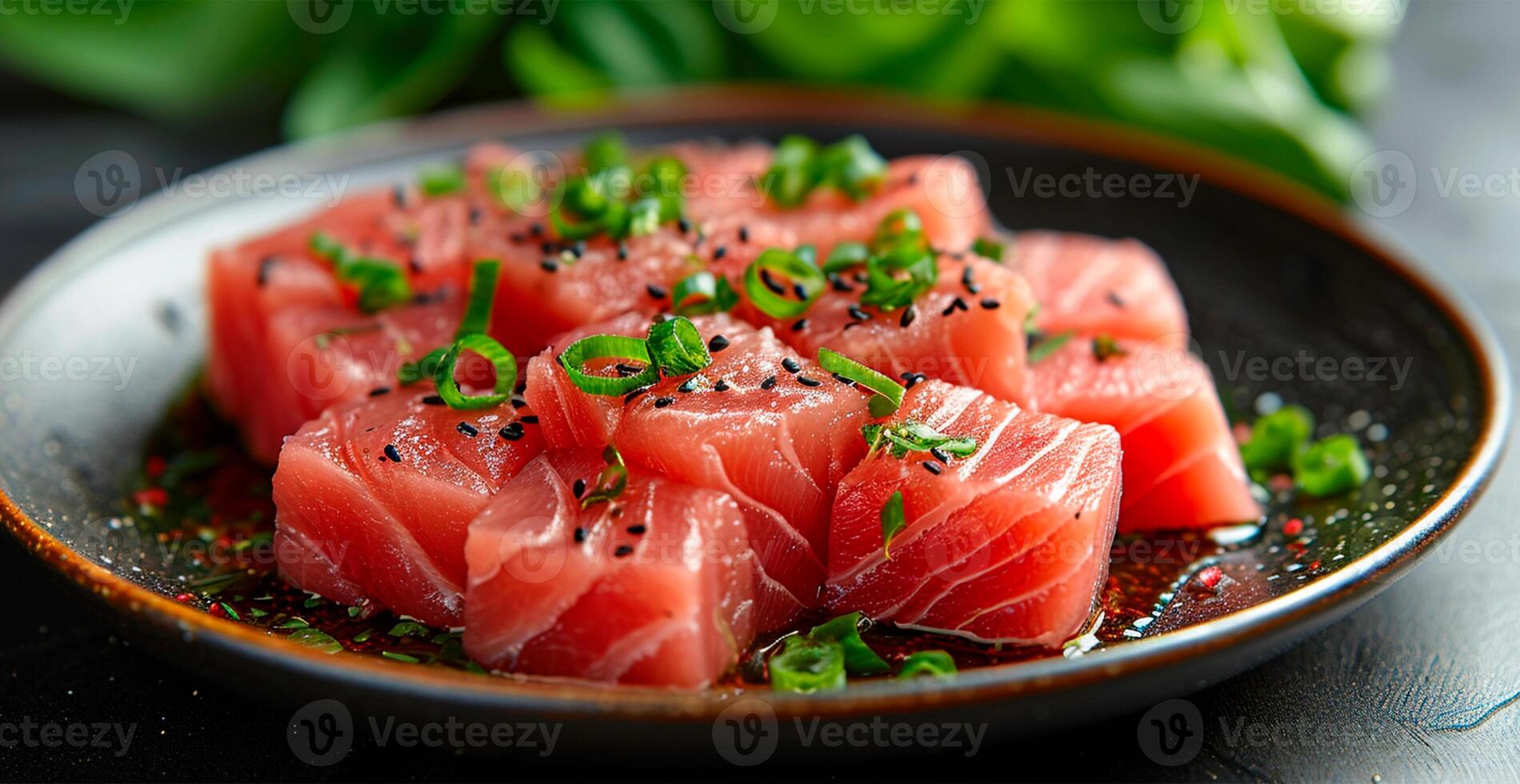 AI generated Tuna fillet cooked with spices - AI generated image photo