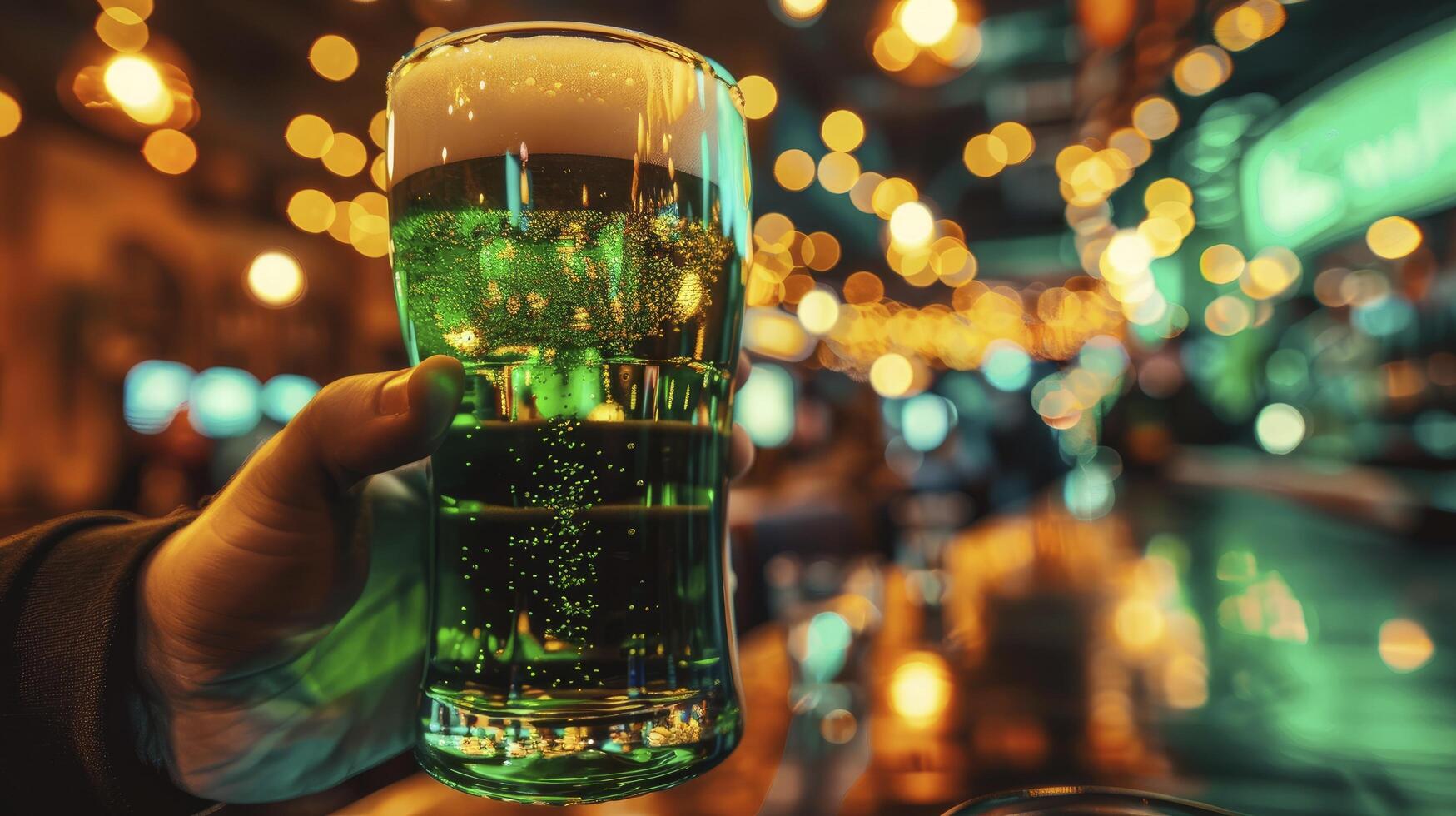 AI generated A glass of green beer st patrick's day concept photo