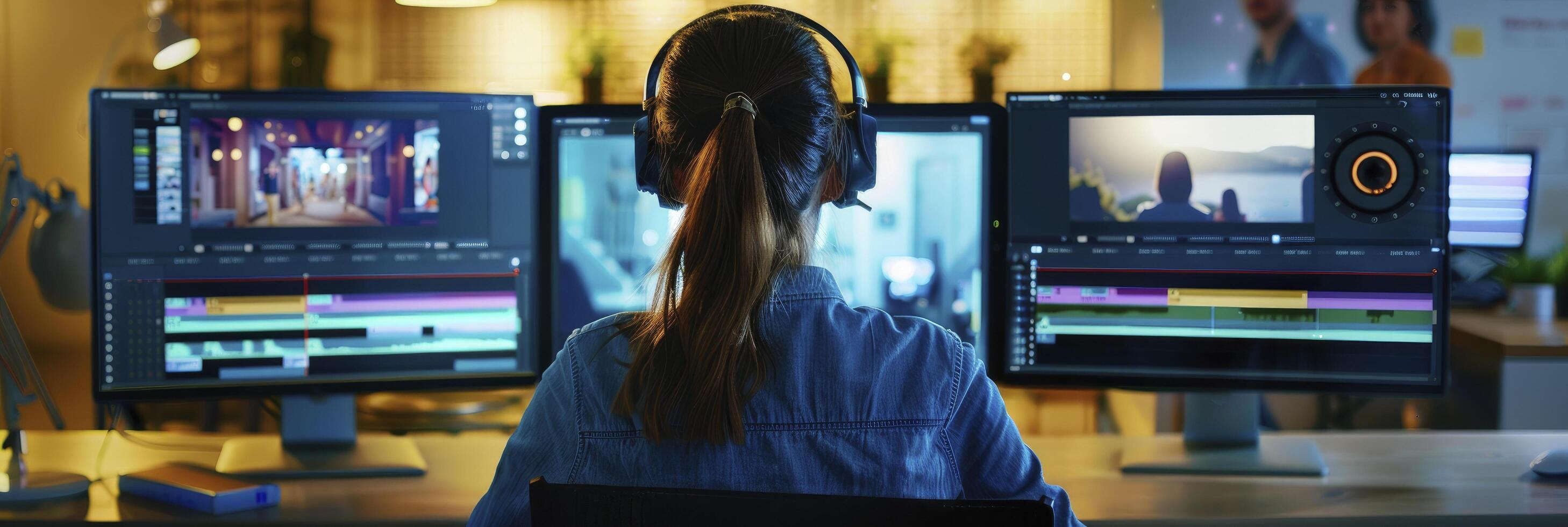 AI generated Compare and contrast the features and functionalities of leading video editing software platforms, analyzing their suitability for various design and editing tasks photo