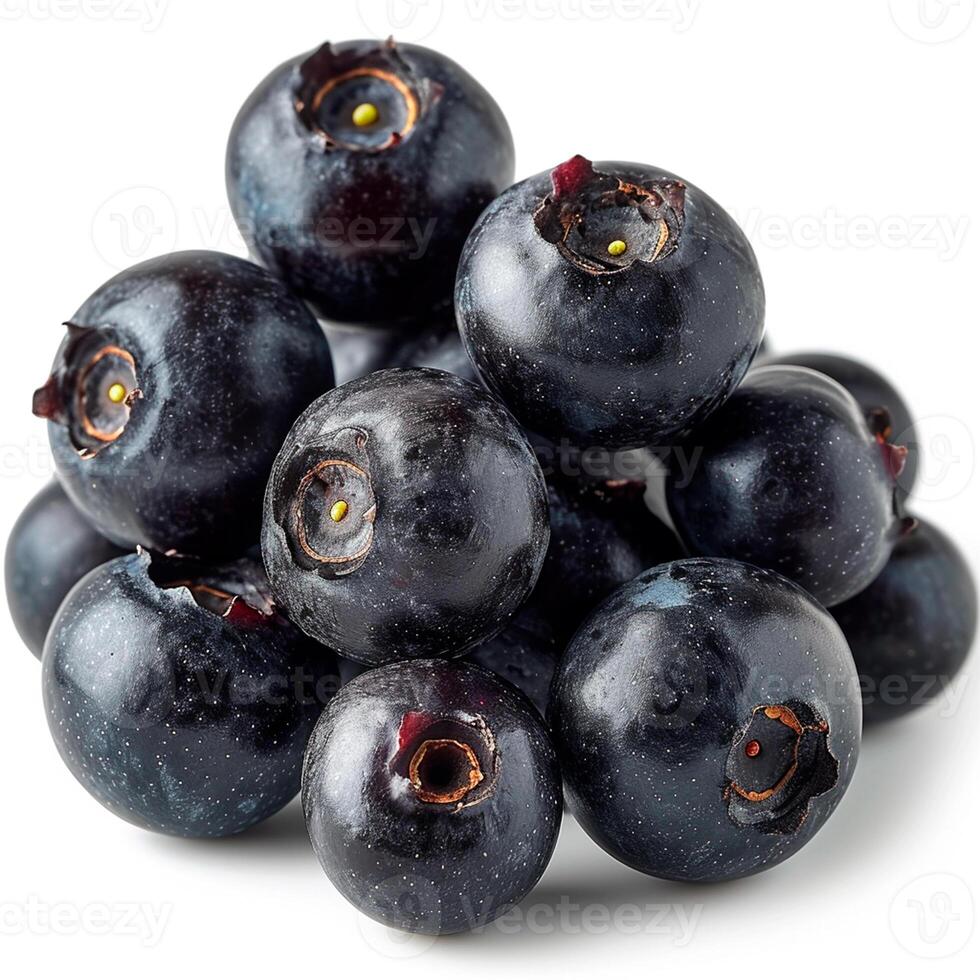 AI generated Acai berries on white isolated background - AI generated image photo