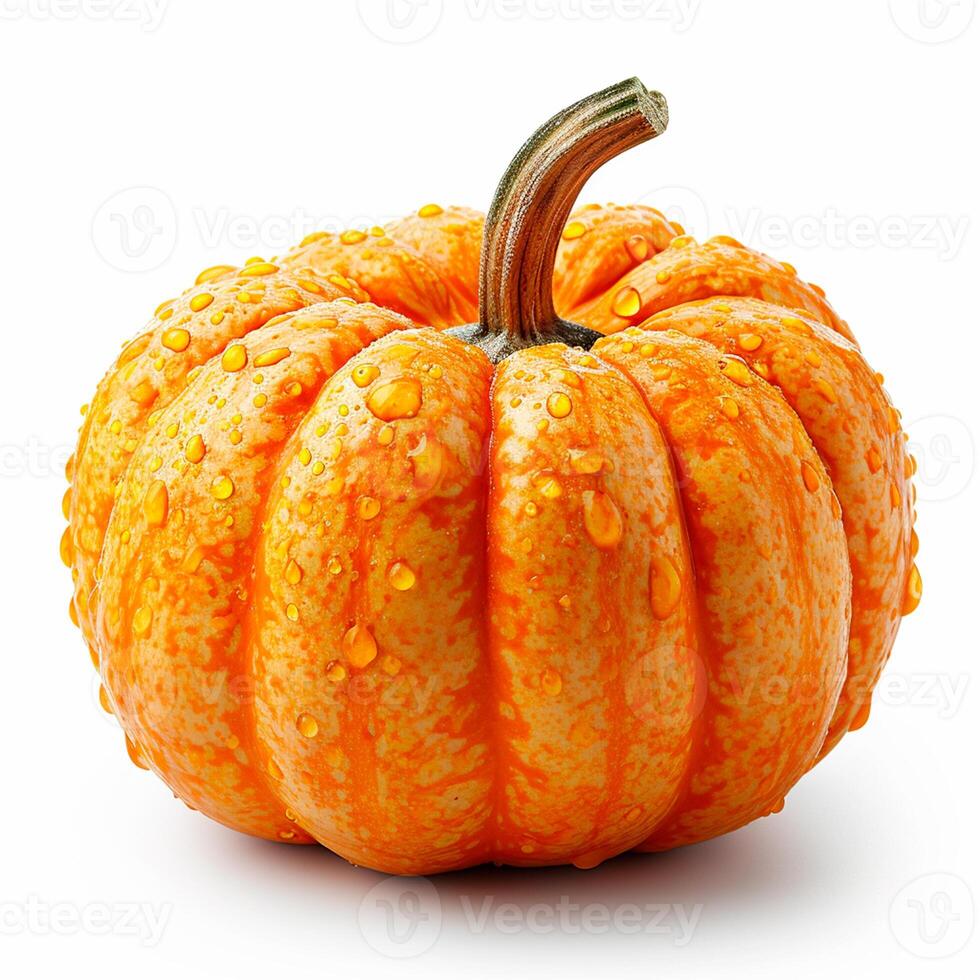 AI generated Studio shot of a beautiful decorative pumpkin on a clean white isolated background - AI generated image photo