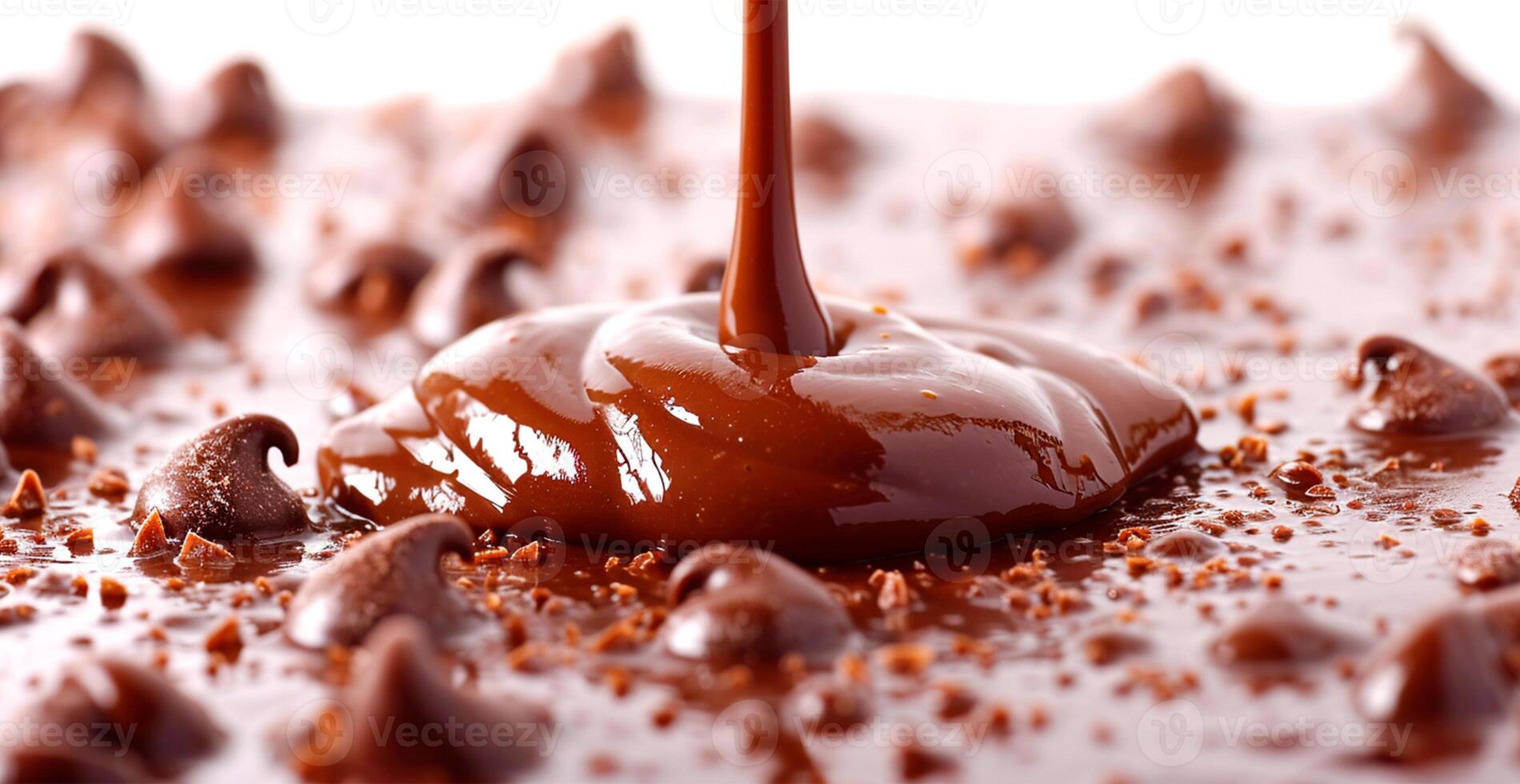 AI generated Liquid chocolate, milk cream chocolate - AI generated image photo