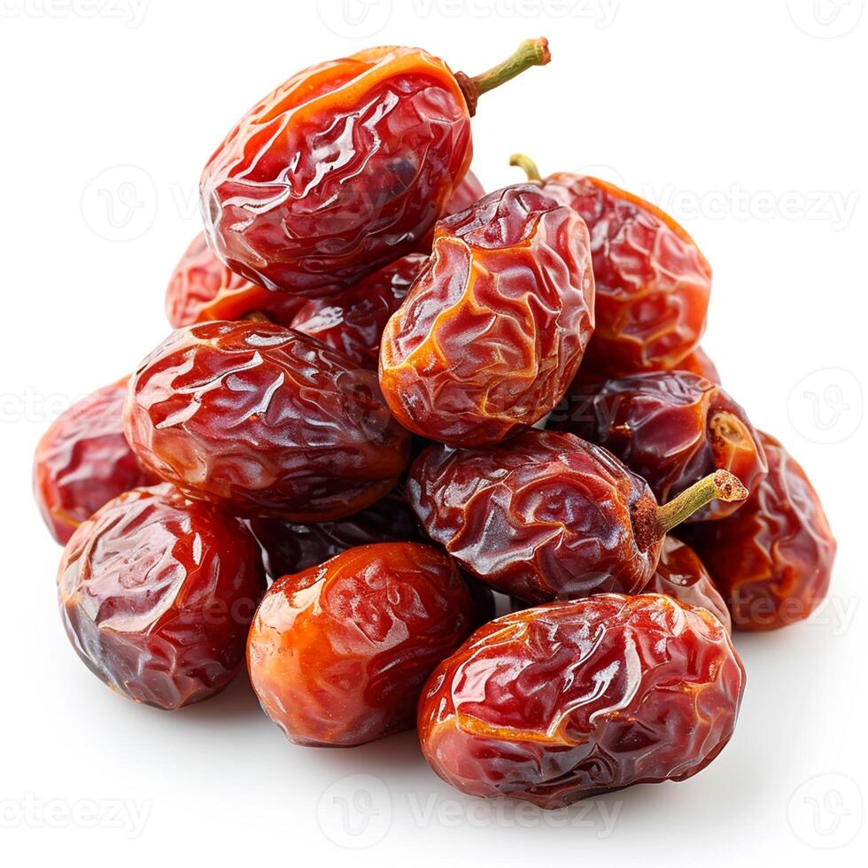 AI generated Dried dates on white isolated background - AI generated image photo