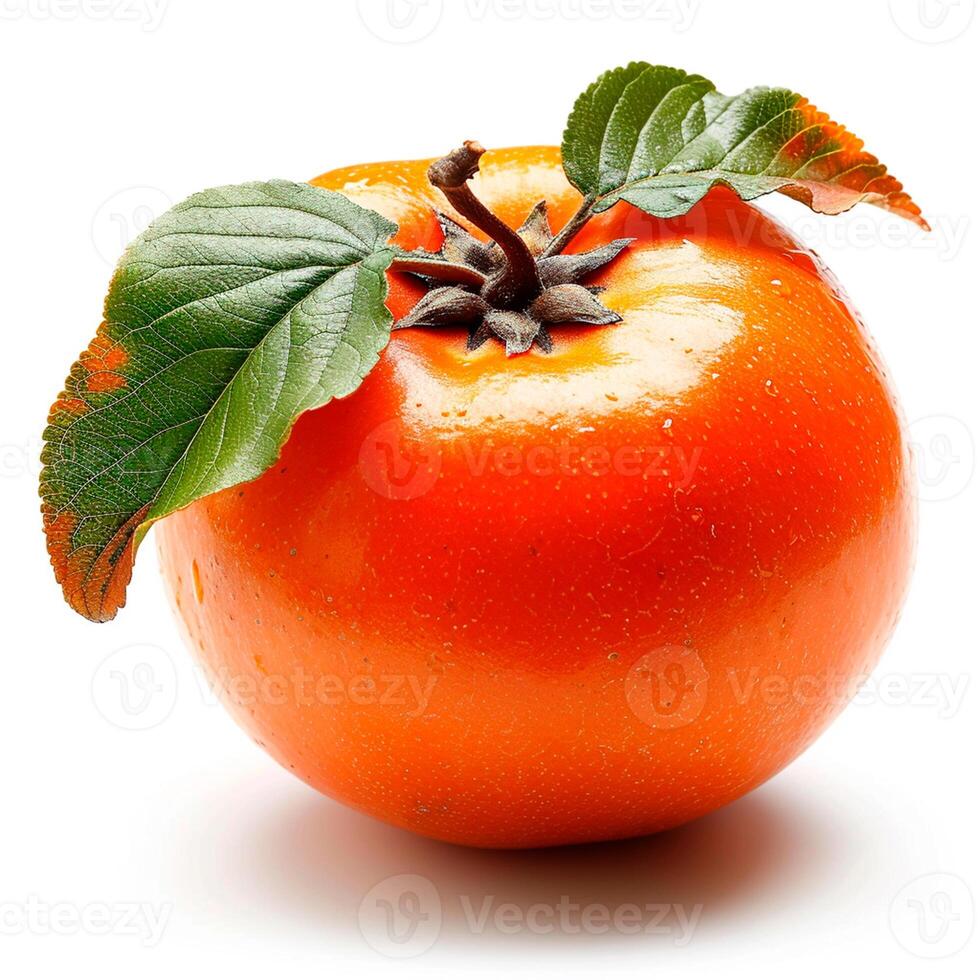 AI generated Persimmon on a white isolated background - AI generated image photo