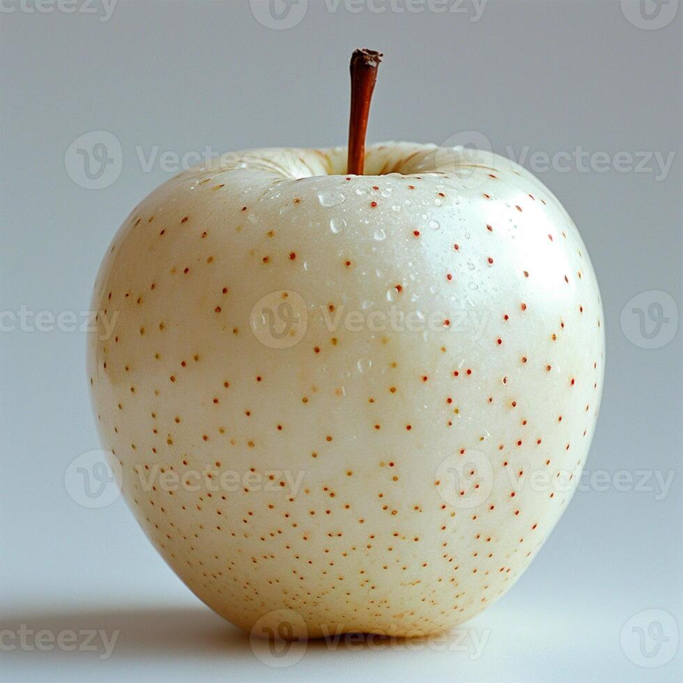 AI generated Ripe white apple on a white background - AI generated image photo