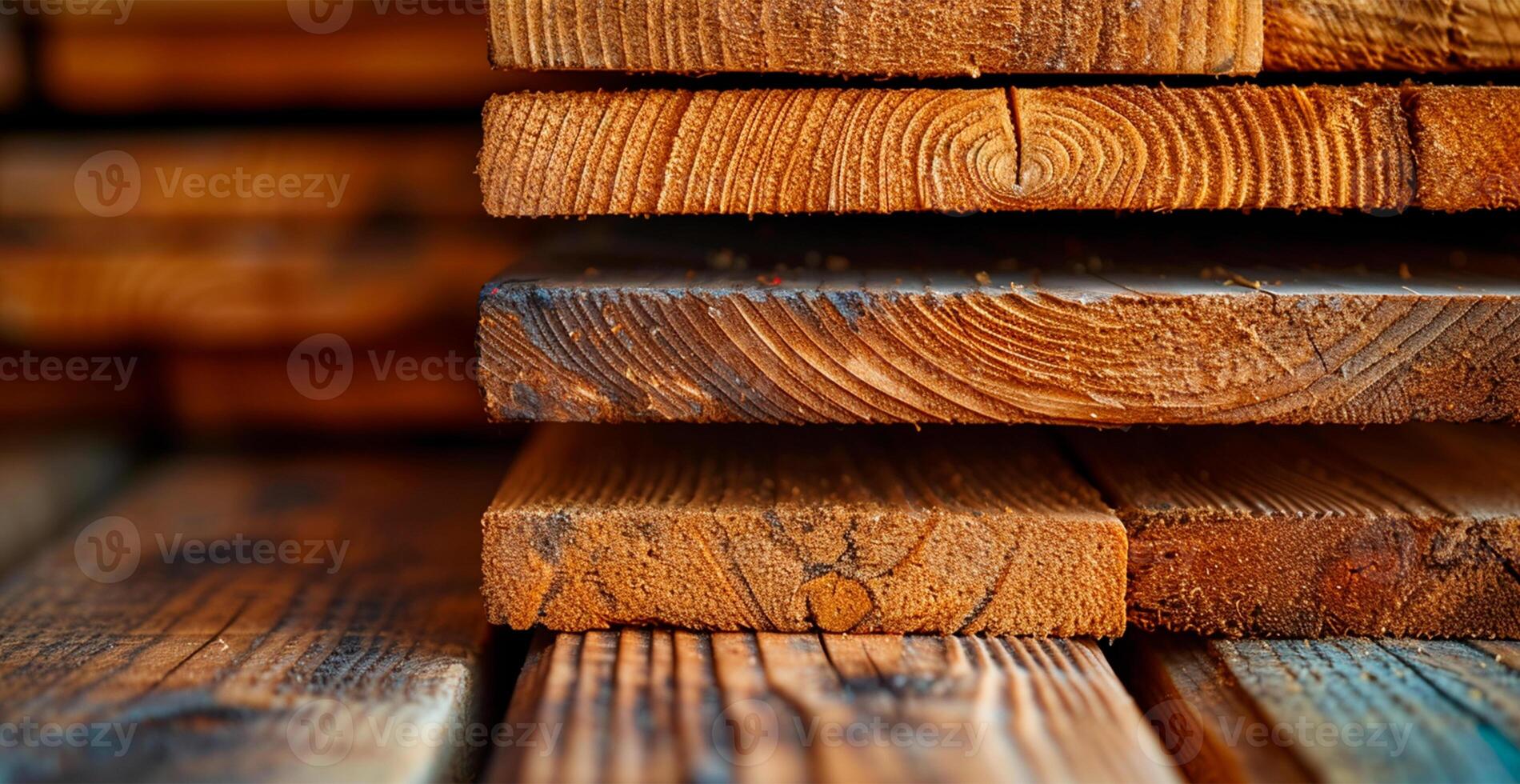 AI generated Wooden lumber, wood blanks on a white background - AI generated image photo