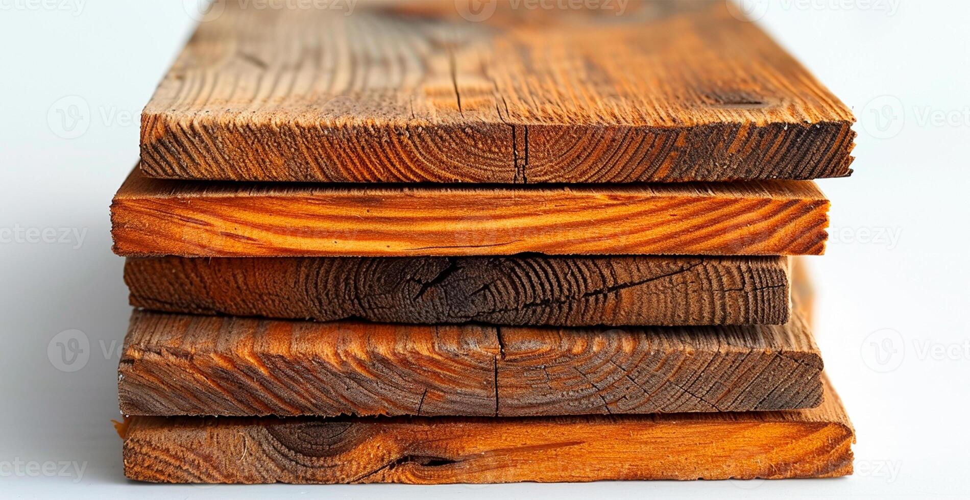 AI generated Wooden lumber, wood blanks on a white background - AI generated image photo