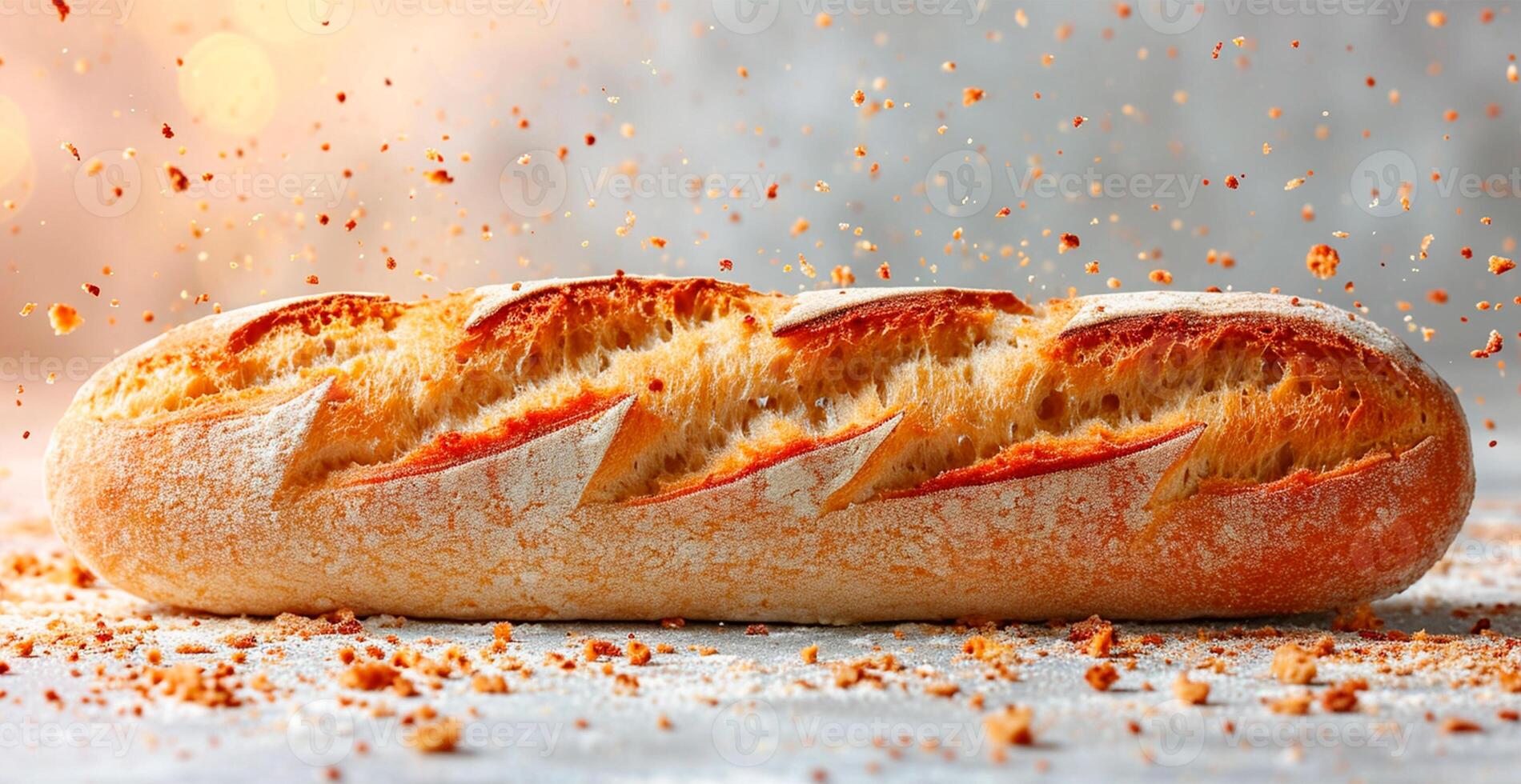 AI generated French baguette, bread and flour product - AI generated image photo