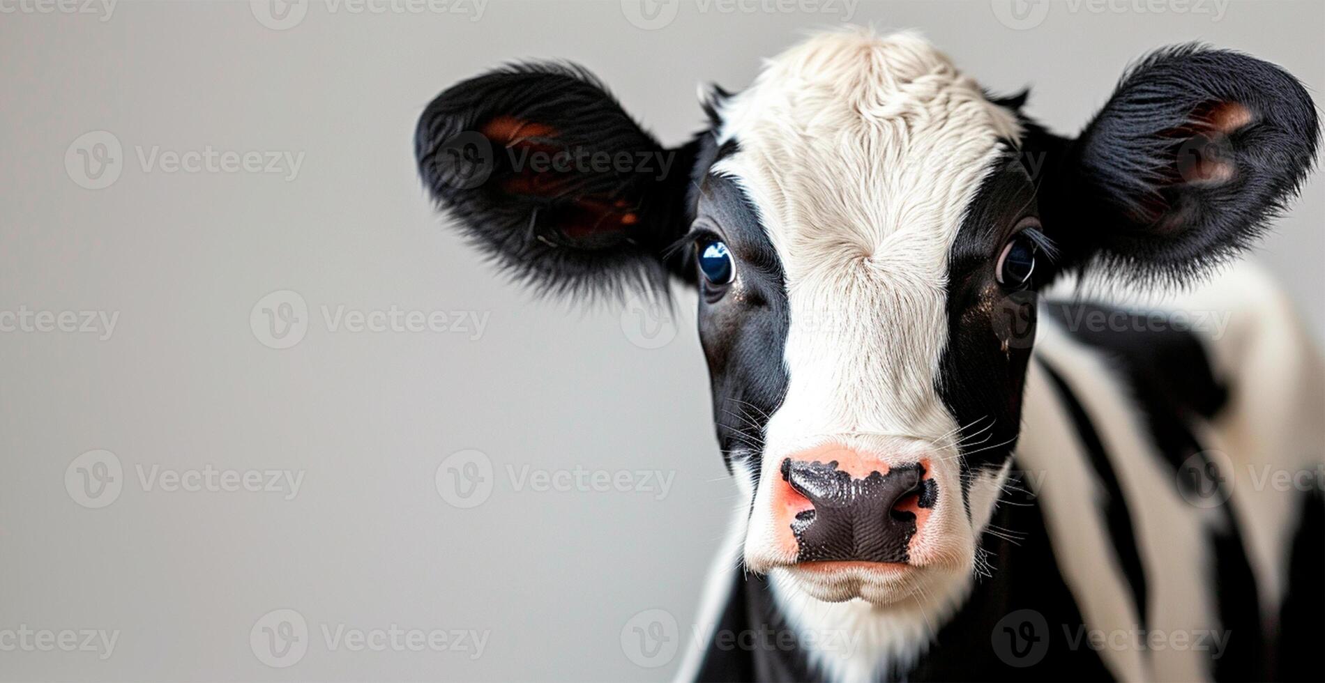 AI generated Cow on white isolated background, calf - AI generated image photo