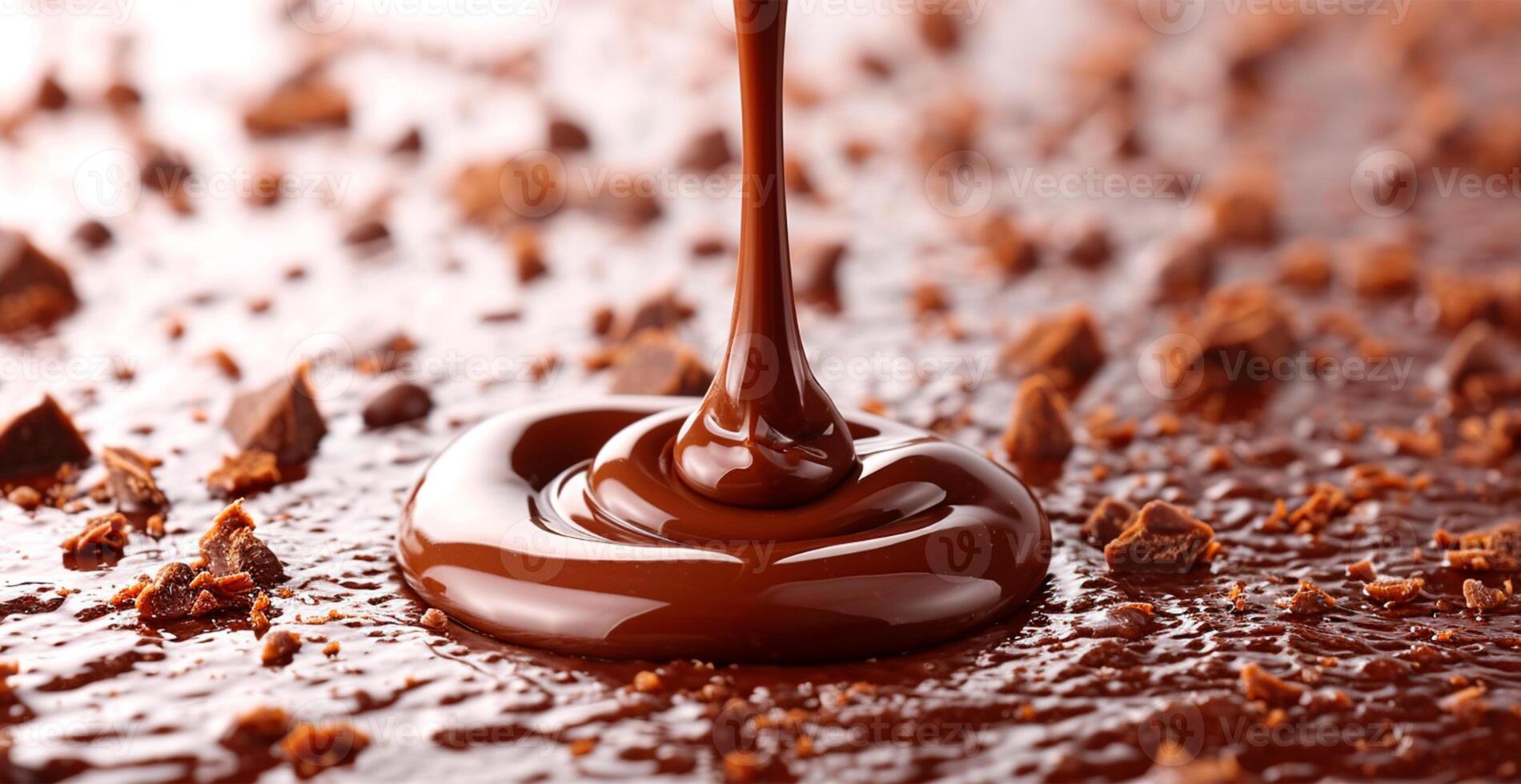 AI generated Liquid chocolate, milk cream chocolate - AI generated image photo