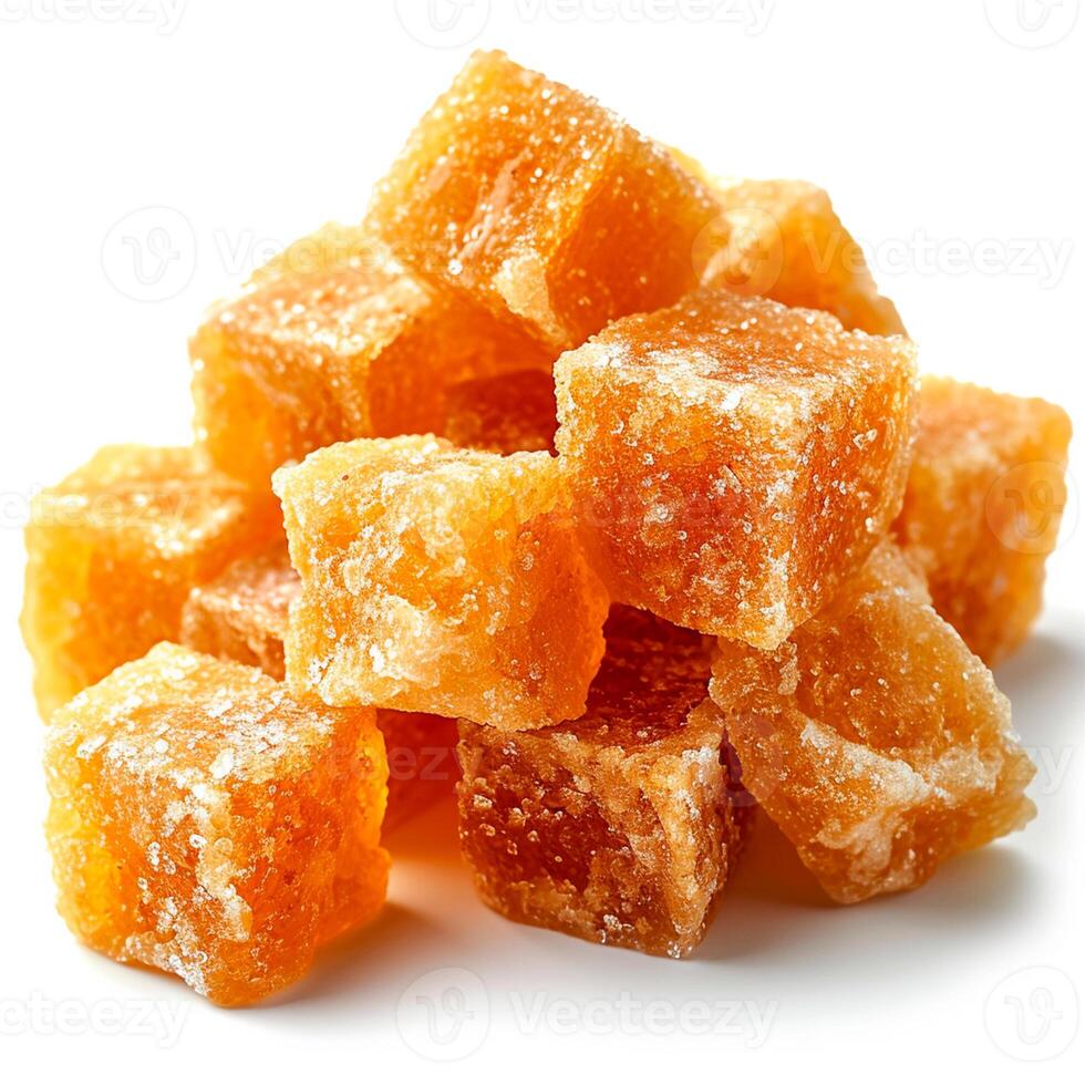 AI generated Cane sugar on white isolated background - AI generated image photo