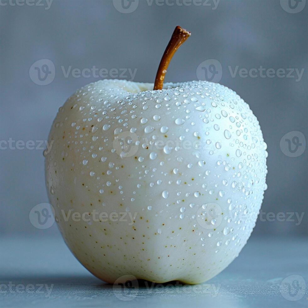 AI generated Ripe white apple on a white background - AI generated image photo