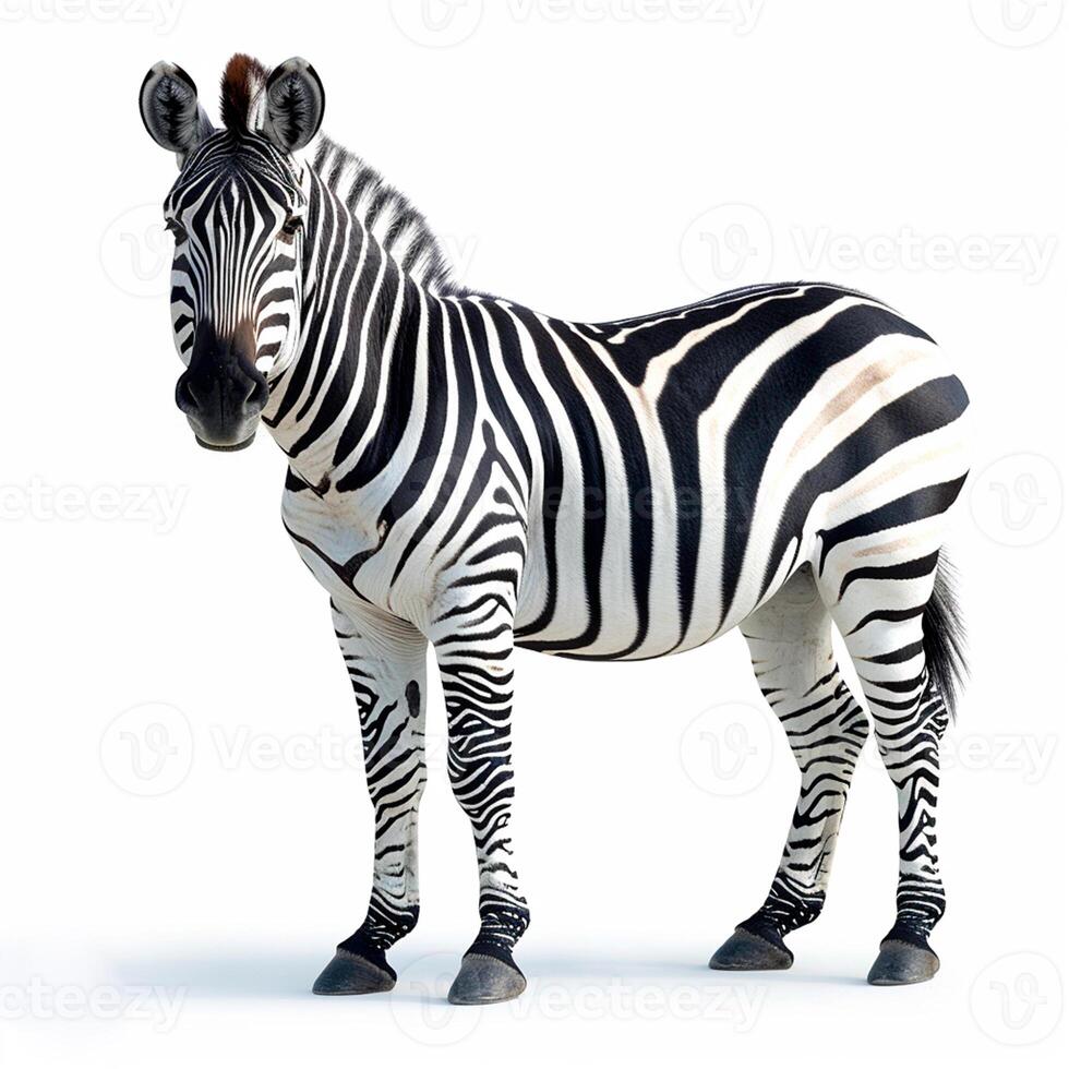 AI generated Zoo, Zebra on white isolated background - AI generated image photo