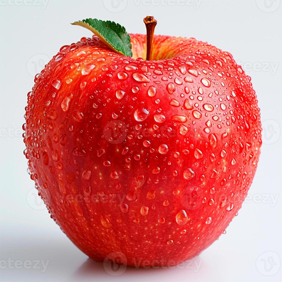 AI generated Ripe red apple on a white background - AI generated image photo