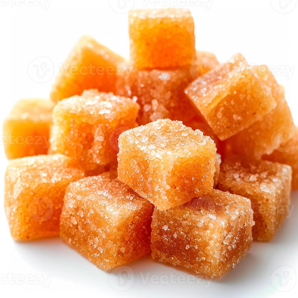 AI generated Cane sugar on white isolated background - AI generated image photo