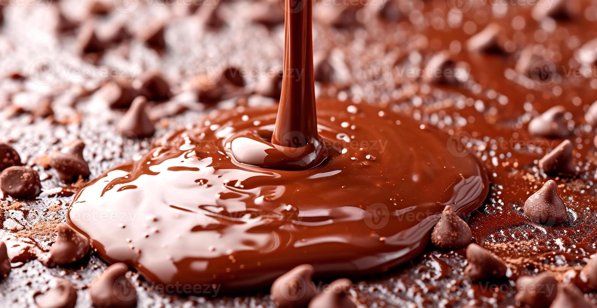 AI generated Liquid chocolate, milk cream chocolate - AI generated image photo