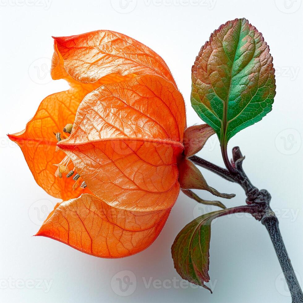AI generated Physalis on a white isolated background - AI generated image photo